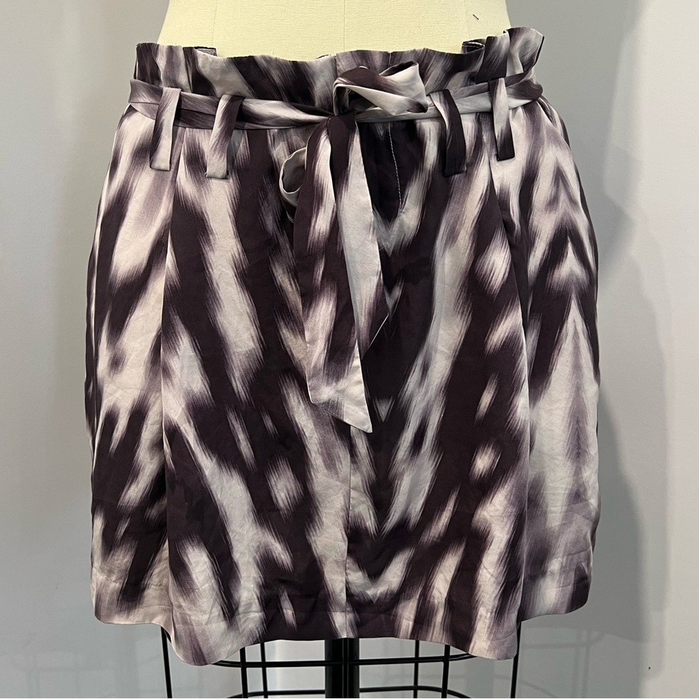 Bebe Purple Print Mini Skirt